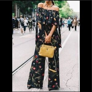 Janette Jumpsuit WideLeg Side Slit with Shorts Multi Color Ladies Size Medium